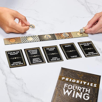 Hasbro Gaming Priorities Fourth Wing Edition Game | Officially Licensed Party Game Inspired by Empyrean Series | Ages 17+ | 3+ Players | 20 Mins.