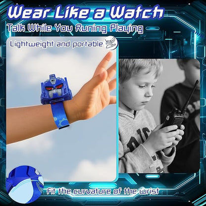 Vvinca Transform Toys Walkie Talkies for Kids 2 Pack - Toys for Boys Girls Age 3-5 5-7 8-12 Christmas Birthday Gifts for Kids Adjustable Strap Voice-Changing Clear Sound Camping Outdoor