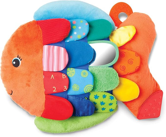 Melissa & Doug K’s Kids, Flip Fish Stuffed Animal, Soft Baby Book, Multi-Textured Squeaking & Crinkling Infant Sensory Toys for Babies with Baby Mirror, Tummy Time Toys for Infants Ages 0–9 Months