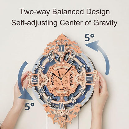 ROKR 3D Wooden Puzzles for Adults, Wooden Puzzle Clock, Mechanical Building Model Kits, DIY Model Kits Brain Teaser Puzzles, Crafts/Hobbies/Gifts for Teens (Romantic Notes Clock)