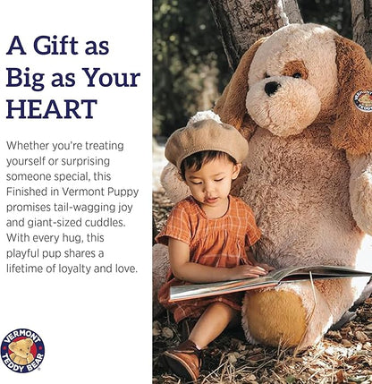 Vermont Teddy Bear Dog Stuffed Animal - 4 Foot Big Puppy Stuffed Animal from Giant Cuddle Collection - Adorable & Collectible Stuffed Dog Plush for Kids & Adults - Crafted in The USA