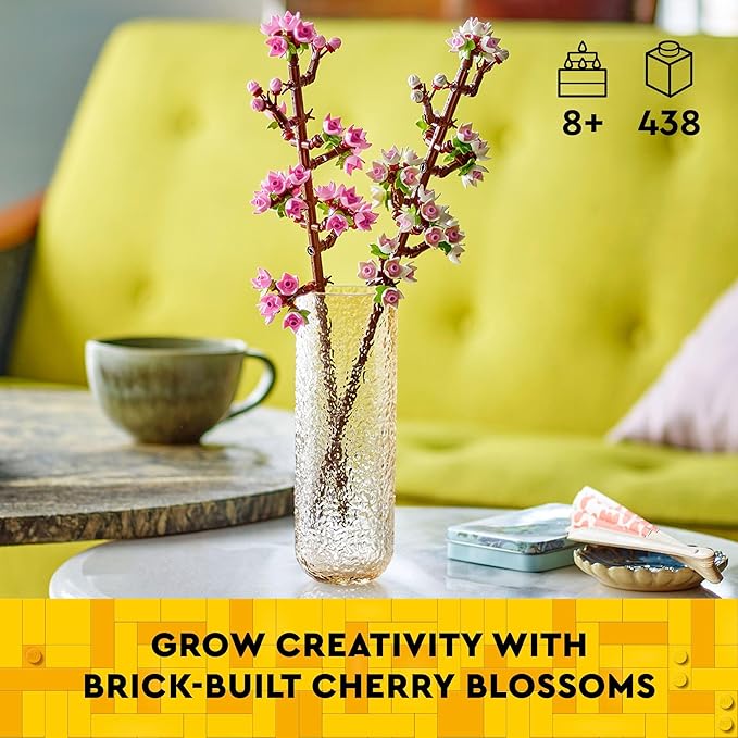 LEGO Cherry Blossom Building Toy for Kids, Girls & Boys, Ages 8+ - Artificial Cherry Blossom Decor for Home & Display - Creative Gift Idea for Plant & Flower Lovers - 40725