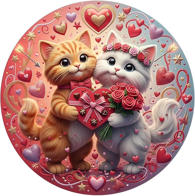 Sweetheart Cat Puzzles Adults Gifts Wooden 85 Pieces 7.9 * 7.9in