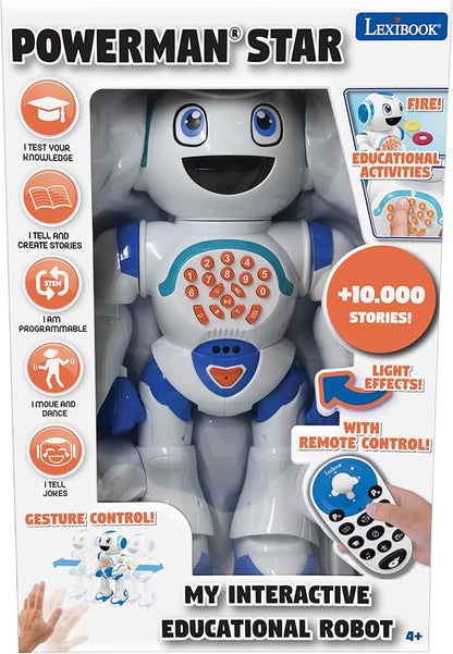 LEXiBOOK Powerman Star - Remote Control Walking Talking Toy Robot STEM Programmable for Kids 4+ - ROB85EN