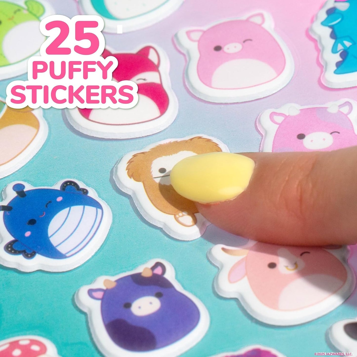 Original Squishmallows Squishy Stickers, Sticker Book of Your Favorite 'Mallows, Cute Stickers for Kids, Fun School Supplies, Classroom Prizes and Incentives, Cool Stuff for Gift Baskets