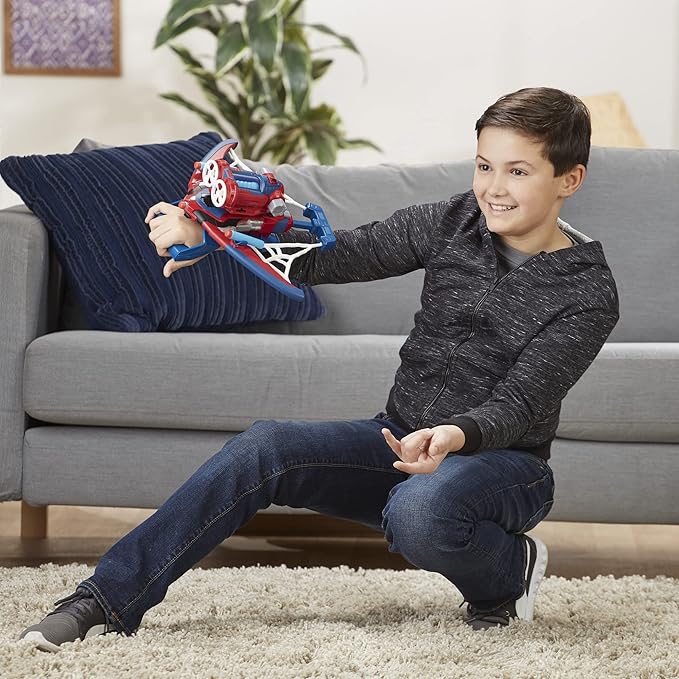 Marvel Spider-Man Web Shots Spiderbolt NERF Powered Blaster Toy, Fires Darts, 3 Darts, Kids 5+ Years (Amazon Exclusive)