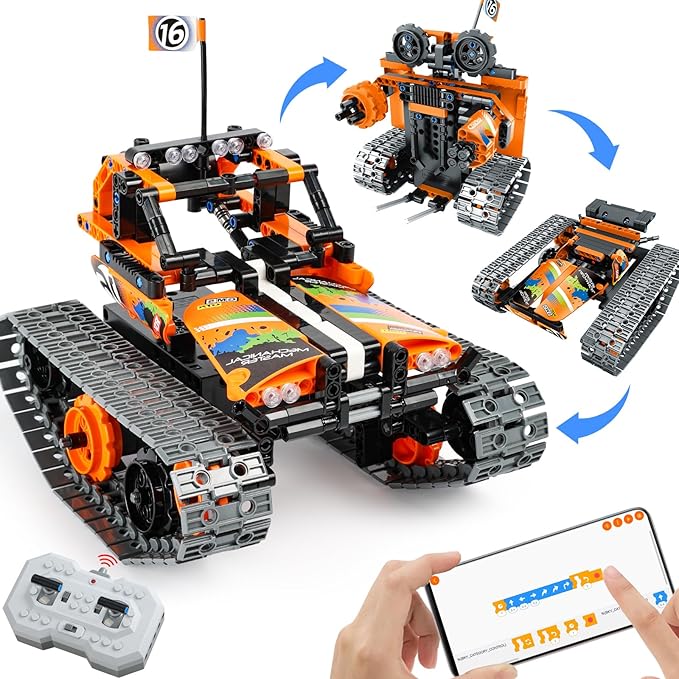 Building Toys STEM Robot Kit for Kids Ages 8-12, Remote Control Erector Sets Engineering Robotics Kits, Educational Birthday Gift for Boys & Girls 5-7 9 10 11 13 14+ Year Old