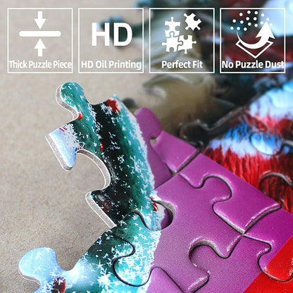 Christmas Fantasy Fairy Town Jigsaw Puzzles for Adults 1000 Piece Winter Country Landscape Puzzle for Adults with Letters on Back Challenging Holiday Family Puzzle Games Gift for Women Men Seniors