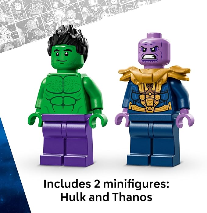 LEGO Marvel The Hulk Truck vs. Thanos - Monster Truck Building Toy for Kids 7+ - Includes Hulk & Thanos Toy Minifigures - Creative Birthday Gift Idea for Girls and Boys - 76312