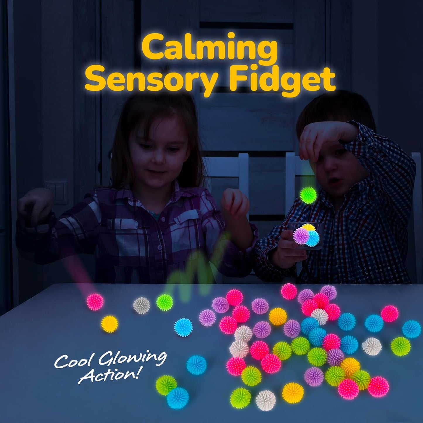 ArtCreativity 144 Pcs of Spiky Balls for Kids, Glow in The Dark Spiky Hedge Balls, Spike Ball Soft Sensory Balls in Various Vibrant Colors, Sensory Fidget Toys, Fun Birthday Party Favors