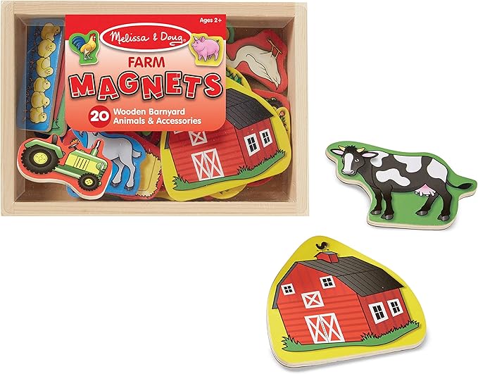 Melissa & Doug 20 Wooden Farm Magnets in a Box