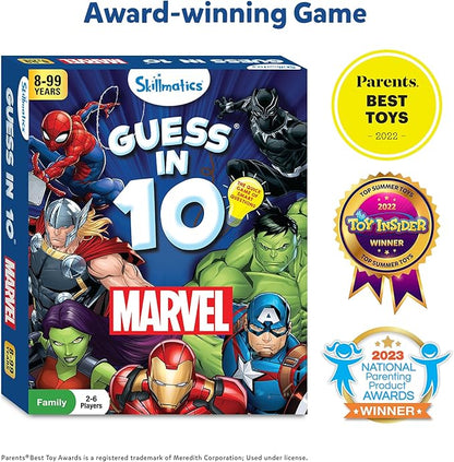 Skillmatics Guess in 10 Marvel, Perfect for Boys, Girls, Kids, Teens, Adults Who Love Card Games, Board Games, Travel Toys, Avengers, Spiderman, Iron Man, Gifts for Ages 8, 9, 10 and Up