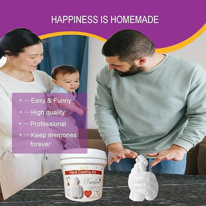 HopeMeng Family Hand Casting Kit with Practice Kit - Casts 3 Person Detailed and Accurate Casting of Hands - DIY Plaster Hand Molding Kit