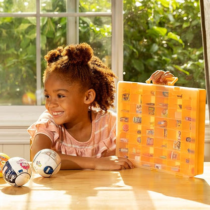 MYMOON HOME Plastic Toy Storage Case Compatible with Mini Brands Collector Toys, miniverse Shopkins, Real Littles, and LOL Surprise Collectible Compartments for Miniatures, Travel Friendly (Orange)