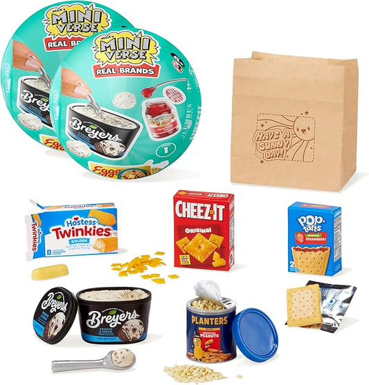 MGA's Miniverse Real Brands, 2-Pack, Mini Collectibles - Mystery Blind Packaging, Food Brands, Replica Food, NOT Edible, Collectors, Gift, 8+