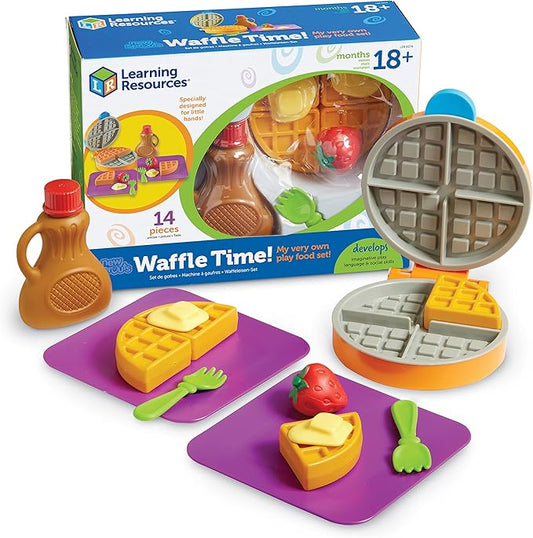Learning Resources New Sprouts Waffle Time - Breakfast Pretend Play Food Kitchen Toys, Montessori Educational Game, Fine Motor Skills, Gifts for Boys and Girls