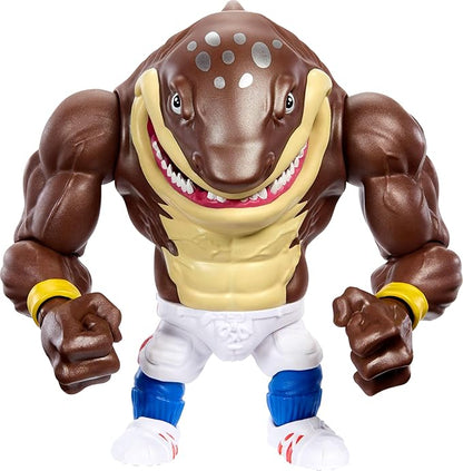 Mattel Street Sharks Action Figure with Bite & Slam Motion, Big Slammu Collectible Toy Inspired by 90s TV Half-Man Half-Shark Hero, 6-Inch