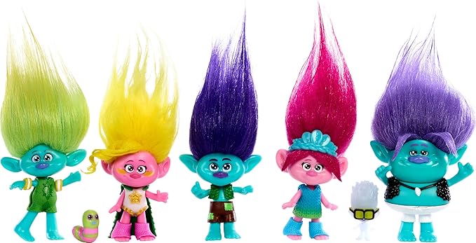 Mattel DreamWorks Trolls Band Together Toys, Best of Friends Pack with 5 Small Dolls & 2 Character Figures, Includes Queen Poppy Doll (Amazon Exclusive)