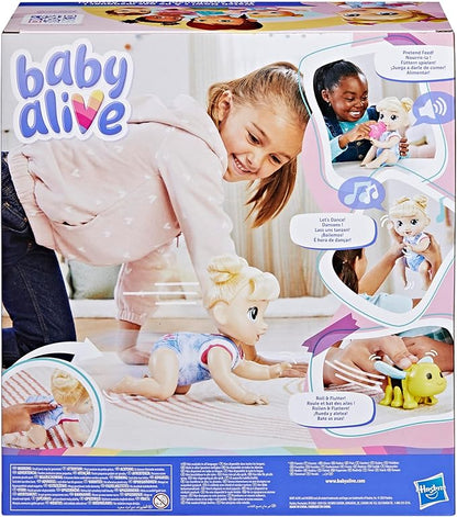 Baby Alive Crawl 'n Play Harper Hugs Electronic Crawling Baby Doll Set, Blonde Hair, Kids Toys for Girls & Boys 3 Years & Up, 10.75 Inches