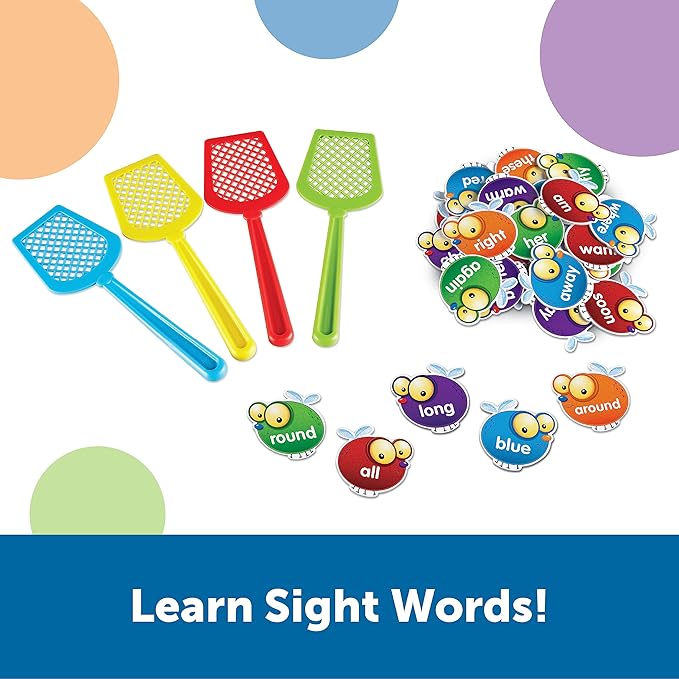 Learning Resources Sight Word Swat A Sight Words Game - Phonics Flash Cards, Board Games for Kids, Montessori Spelling , Homeschool, Classroom Must Haves, Teacher Supplies, Gifts for Boys and Girls