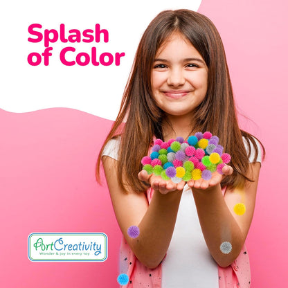 ArtCreativity 144 Pcs of Spiky Balls for Kids, Glow in The Dark Spiky Hedge Balls, Spike Ball Soft Sensory Balls in Various Vibrant Colors, Sensory Fidget Toys, Fun Birthday Party Favors