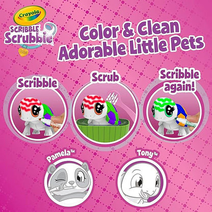 Crayola Scribble Scrubbie Pets Scented Spa, Animal Toy Playset, Includes Washable & Scented Markers, Gifts for Girls & Boys, Ages 3+