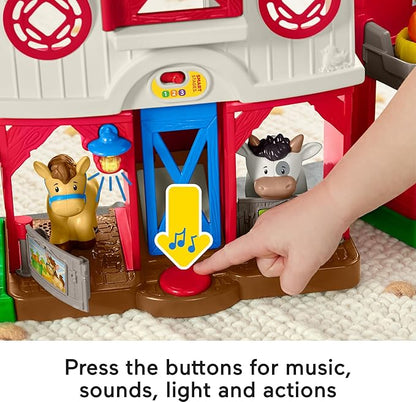 Fisher-Price Little People Toddler Learning Toy Caring for Animals Farm Playset with Smart Stages for Pretend Play Kids Ages 1+ years (Amazon Exclusive)
