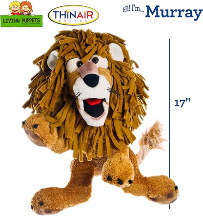 Living Puppets 17-Inch Lion Hand Puppet - Fine European Design, Ultra-Soft and Cuddly, Promotes Child Development, Safety Certified, Teacher-Recommended for Boys and Girls