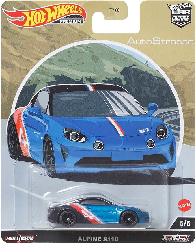 Hot Wheels Car Culture Circuit Legend Premium Toy Car, Die-Cast 1:64 Scale Alpine A110 for Play or Display