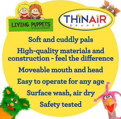 Living Puppets 12-Inch Squirrel Hand Puppet - Fine European Design, Ultra-Soft and Cuddly, Promotes Child Development, Safety Certified, Teacher-Recommended for Boys and Girls