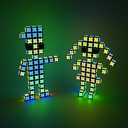 TOSY Magnet Fidget Spinner Mini - 8 Blocks, 3 in 1 Toy: Transformable Fidget Spinner, Infinity Cube, 2x2 Puzzle Cube, Stress Relief, STEM Magnet Tiles Birthday Gift for Kids/Boys/Girls/Adults, 4-Pack