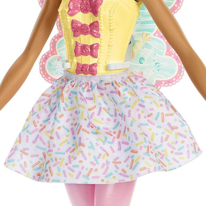Barbie Dreamtopia Fairy Doll, Approx 12-inch, Candy Theme with Pink Hair