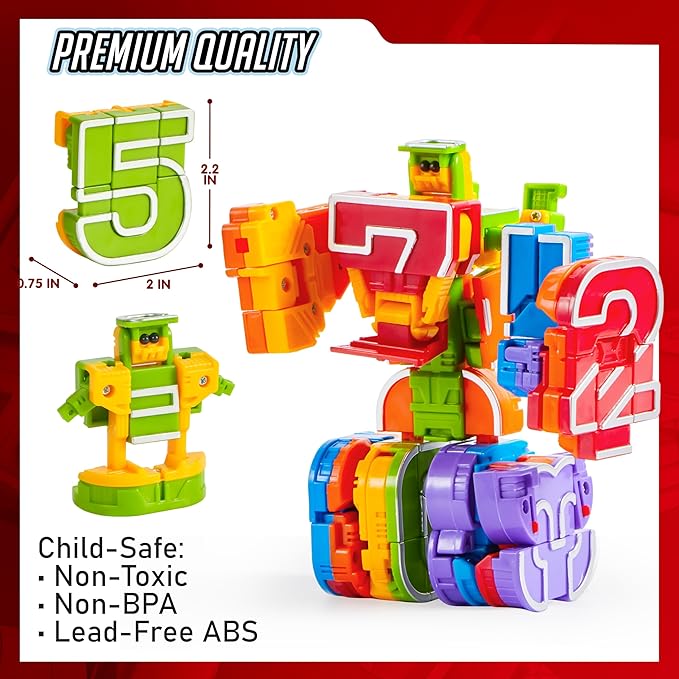 JOYIN 10 Pcs Number Bots Educational Toys, Number Bots, Action Figure Learning Toys, Christmas Birthday Gifts for Kids Boys Girls 3 4 5 6 Years Old