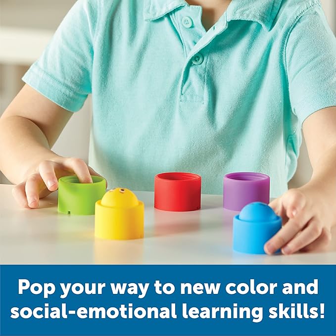 Learning Resources Rainbow Emotion Fidget Poppers, Sensory Toys, Social-Emotional Learning ,Sensory Toys for Toddlers, SEL Skills,Fine Motor Skills, Ages 3+,5 Pieces