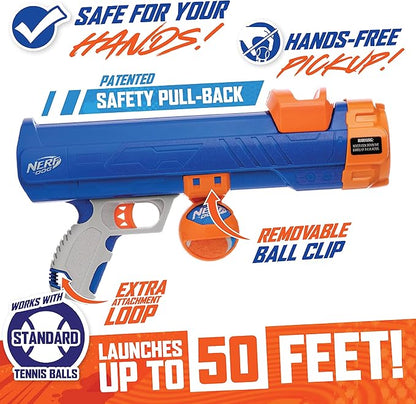 Nerf Dog Tennis Ball Blaster (16 Inch) and Chuckit! Ultra Ball (2.5" Diameter, Pack of 8)