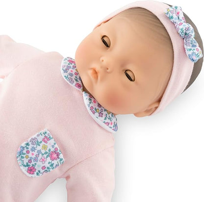 Corolle Bébé Calin Mila - 12" Soft Boy Baby Doll with Vanilla Scent, Pink Outfit & Sleeping Eyes for Girls Ages 18 Months+, Cute Reborn Realistic Baby Dolls for 2 Year Old Girls