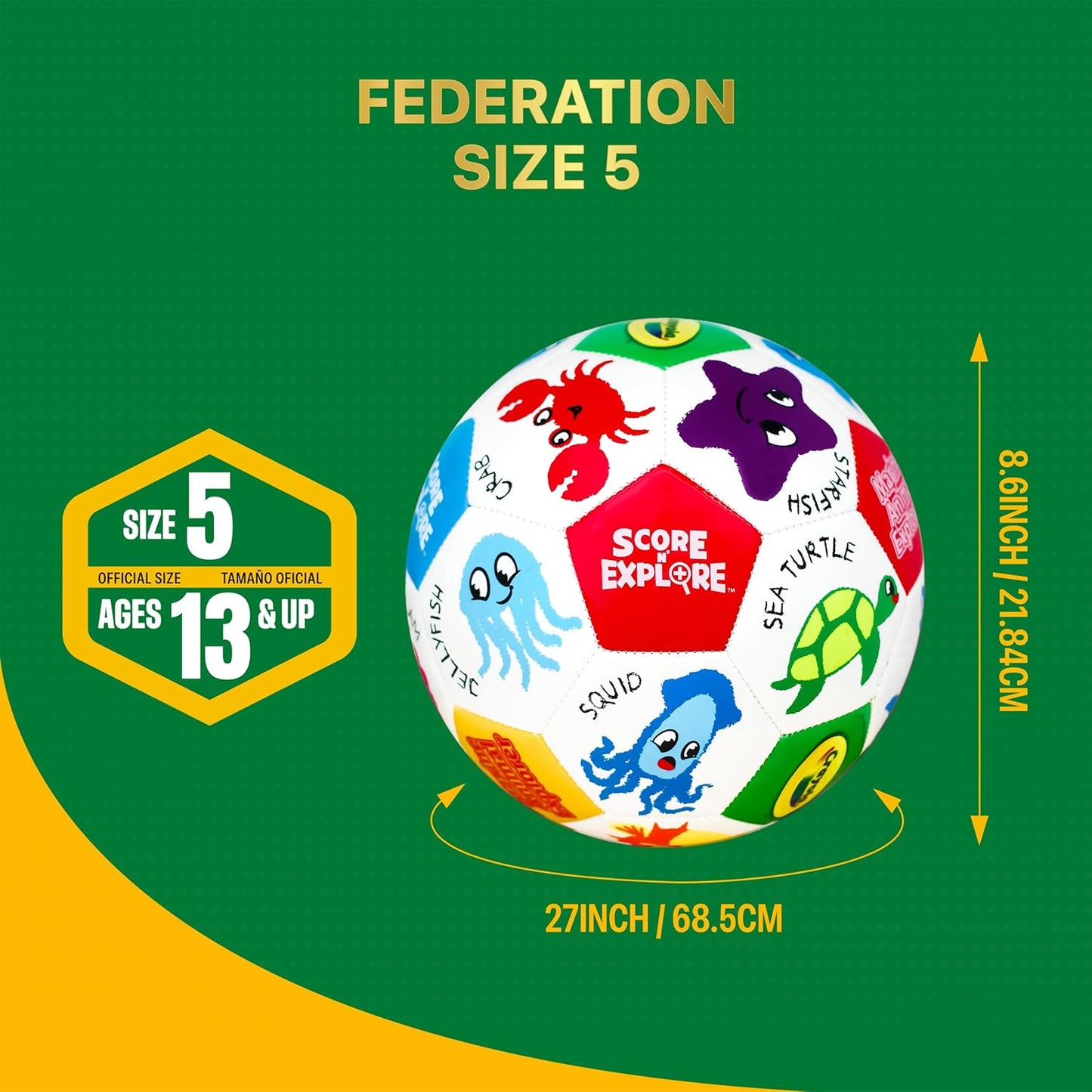 Crayola Official Soccer Ball - Unisex Kids - CRAY91BL Marine Size 5