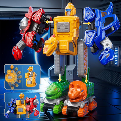 Transforming Robot Toys Set Construction Trucks, Dinosaur Vehicles 5 in 1 Transform Robot For Kids Ages 5-7, Educational STEM Building Toy Cars, Christmas Birthday Gifts for Boys 3 4 5 6 7 8 Years Old
