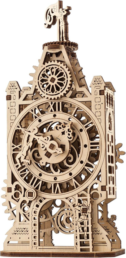 UGEARS Old Clock Tower 3D Wooden Puzzles for Adults - Wooden Model Kits for Adults Clock Kit for Do It Yourself Wood Building Kit for Adult Mechanical Puzzle Brain Teaser, Hobby Set