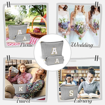 YOOLIFE Stocking Stuffers For Teen Girls Christmas Gifts For Teenage Girls Initial Makeup Bag | Cosmetic Travel Toiletry Bag | 9 10 11 12 13 14 15 Years Old | Teen Girl Gifts Trendy Stuff Black D