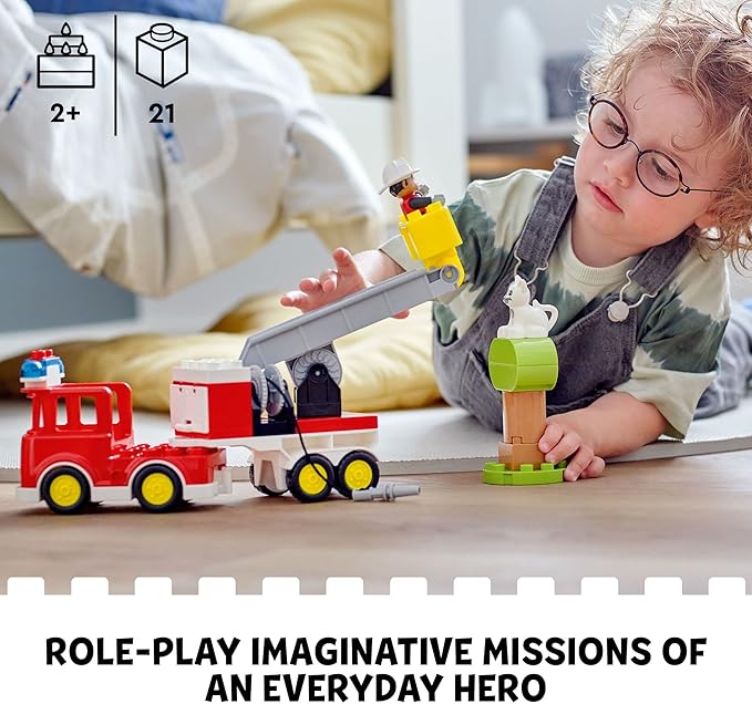 LEGO DUPLO Town Fire Truck 10969 Building Toy Set for Toddlers, Preschool Boys and Girls Ages 2-5 (21 Pieces)