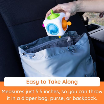 Fat Brain Toys Tugl Cube Popping Fidget Toy, Engaging for Toddlers, Kids, Teens, Adults - Relaxing Handheld Fidget Cube, 2 Years and Up