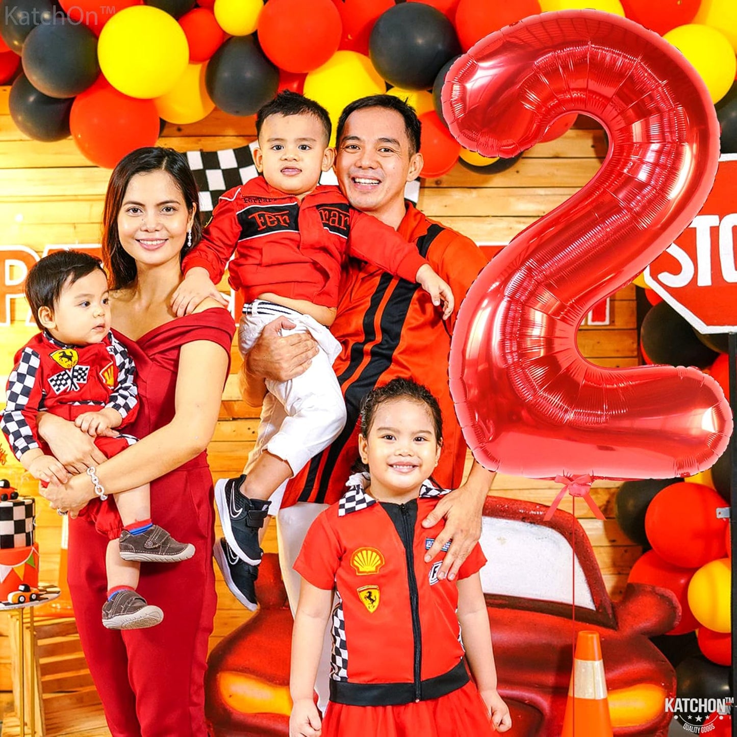 KatchOn, Giant Red Number 2 Balloon - 40 Inch | Mylar Foil 2nd Number Balloons For Happy Birthday Decorations | Red 2 Balloon Number For Anniversary Decorations | Birthday Party Decoration