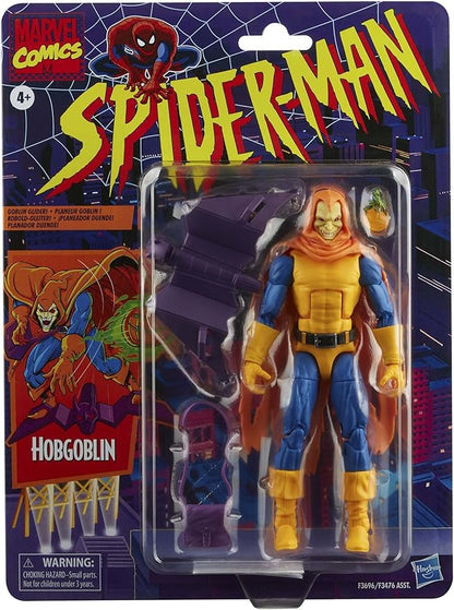 Marvel Legends Series Spider-Man 6-inch Hobgoblin Action Figure Toy, Toy Biz Inspired Design, Includes 3 Accessories: Glider, Pumpkin Bomb, Satchel