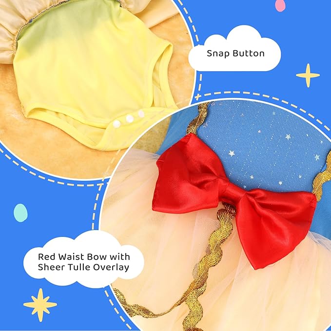 Meland Baby Princess Costume - Baby Girl Halloween Costumes for Infant Girls 6 Month-3T, Princess Dress for Toddler Dress Up