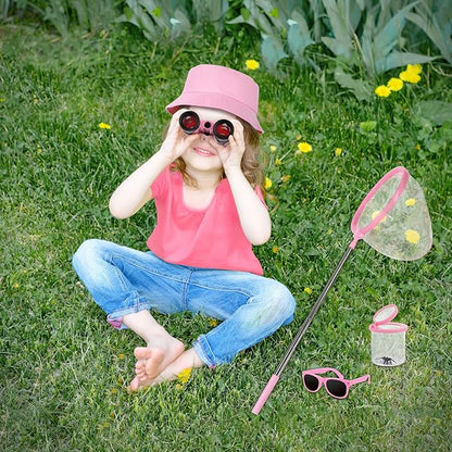 GIFTINBOX Bug Catcher Kit for Kids - Outdoor Explorer Toys Set for Kid - Bug Catching Kits with Binoculars Nature Adventure Toy for Girls Boys - Toddler Exploration Gifts for Girl 3-12 Years Old