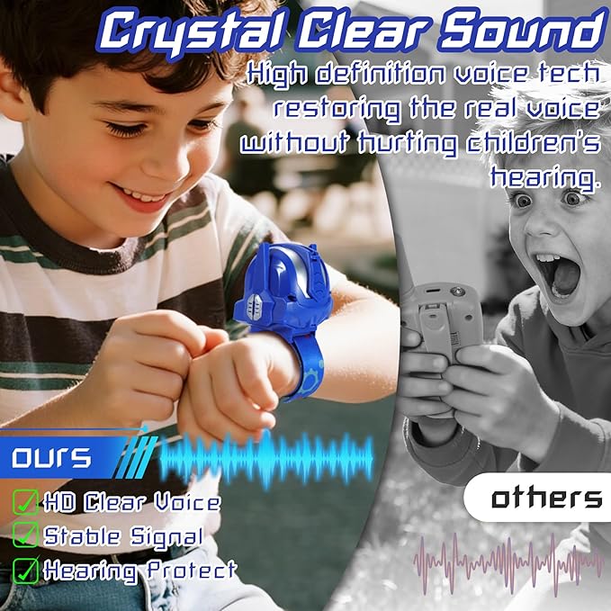 Vvinca Transform Toys Walkie Talkies for Kids 2 Pack - Toys for Boys Girls Age 3-5 5-7 8-12 Christmas Birthday Gifts for Kids Adjustable Strap Voice-Changing Clear Sound Camping Outdoor