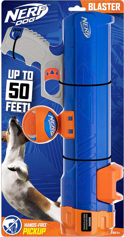 Nerf Dog Tennis Ball Blaster (16 Inch) and Chuckit! Ultra Ball (2.5" Diameter, Pack of 8)