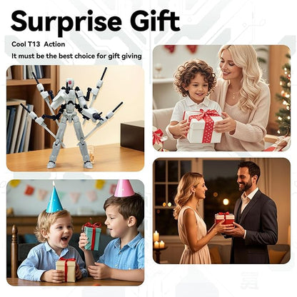 (Assembly Completed) 8 inch T13 Action Figure Set,T 13 Action Figure Multi-Articular Mobile Robot Nova T-13,Desktop Decorations for Game Lovers Toys (Yellow)