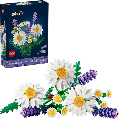 LEGO Botanicals Daisies Building Toy - Artificial Flowers Crafting Kit for Girls & Boys, Ages 9+ - Kids Room Decor for Book Shelf or Desk - Gift Idea for Birthdays - 11508